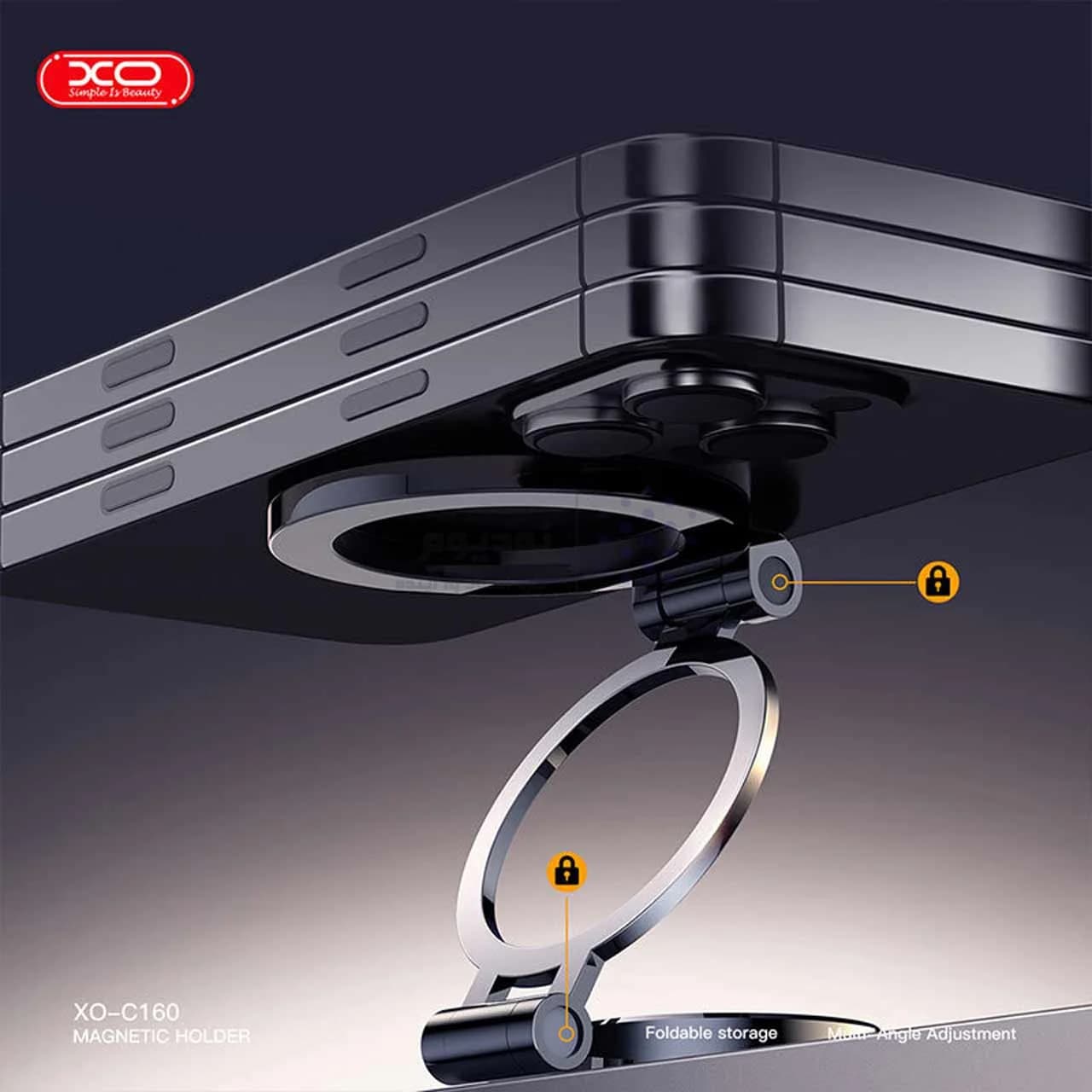 هولدر گوشی موبایل مگنتی XO مدل XO-C160 – مشکی — تصویر ۹