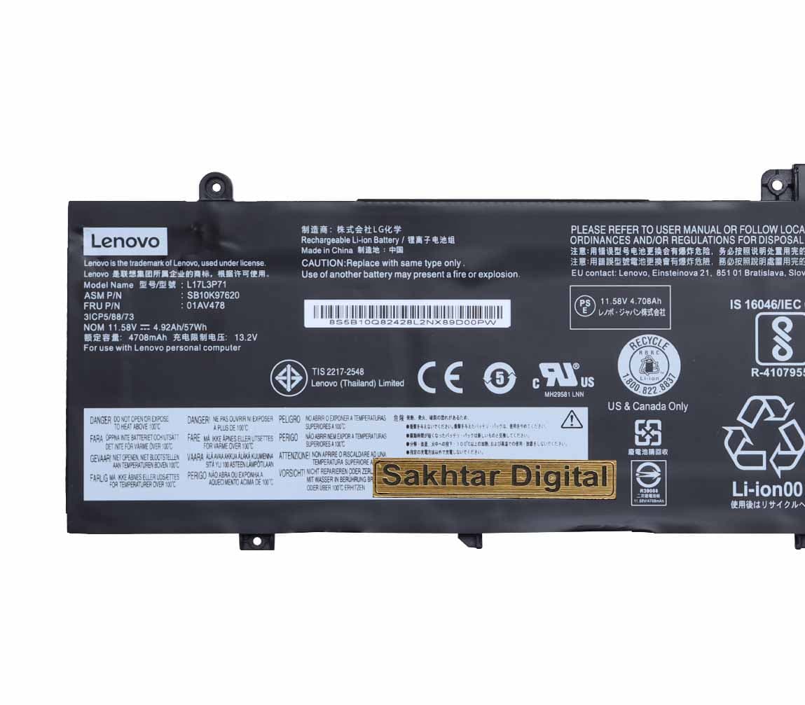 باتری اورجینال لپ تاپ لنوو Lenovo ThinkPad T480S — تصویر ۵
