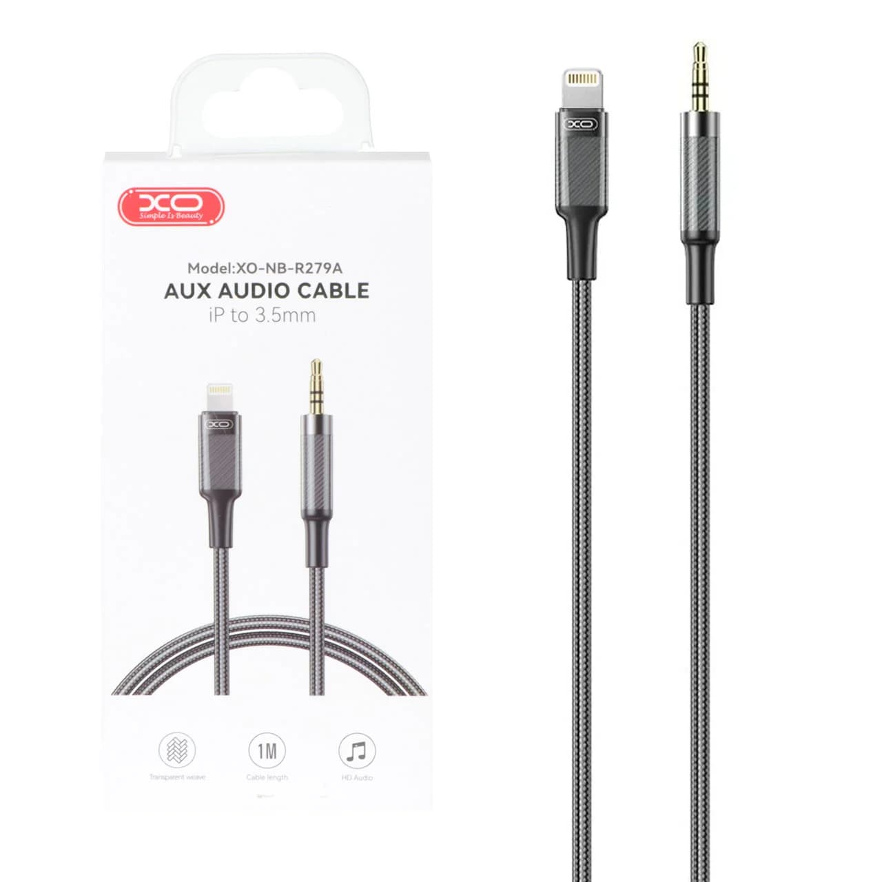تبدیل XO AUX TO Lightning مدل XO-NB-R279A – خاکستری