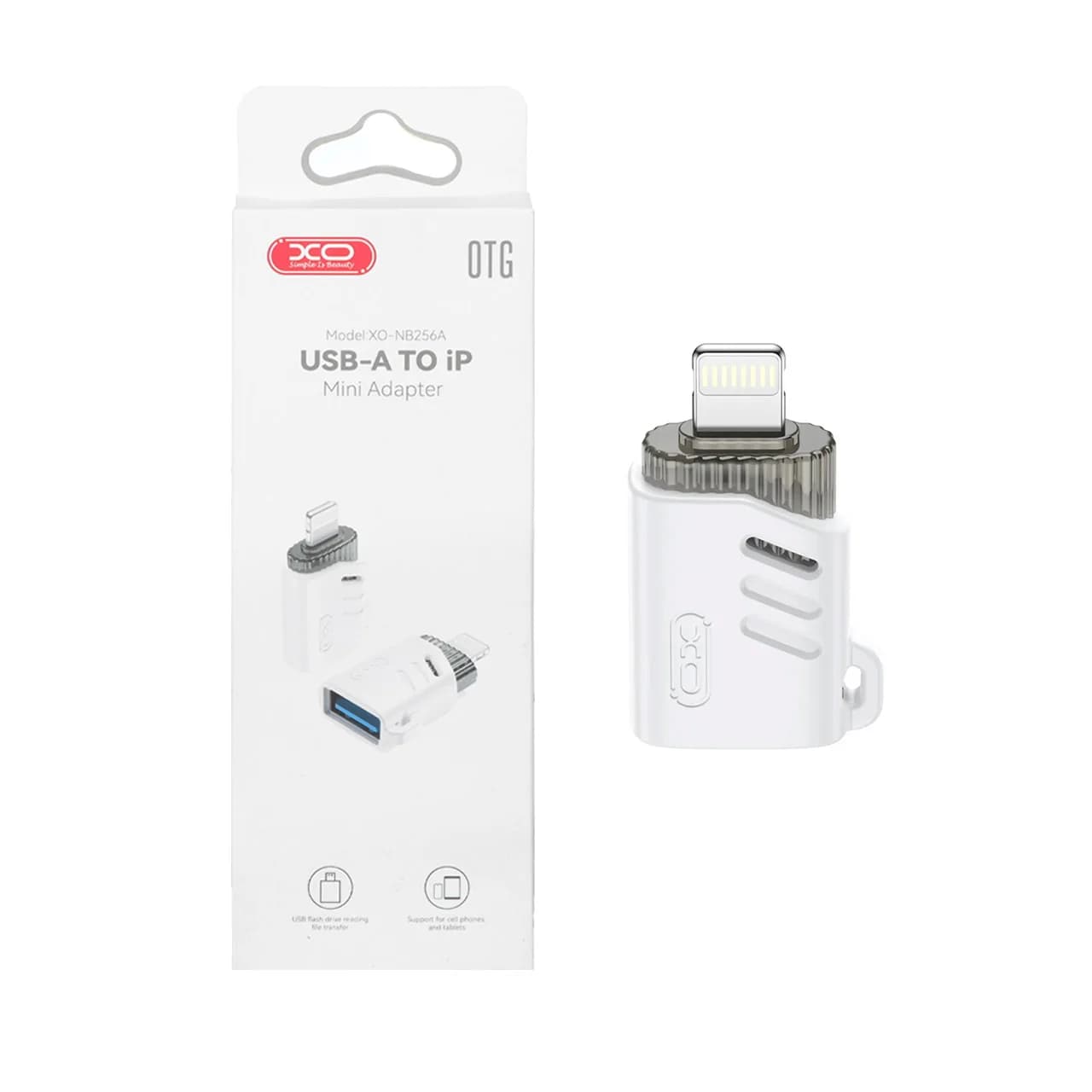 تبدیل XO USB To Lightning OTGمدل XO-NB256A – سفید — تصویر ۲