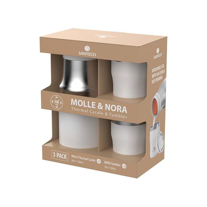 ست فلاسک و لیوان دو جداره سانتکو 1200ML مدل MOLLE&NORA