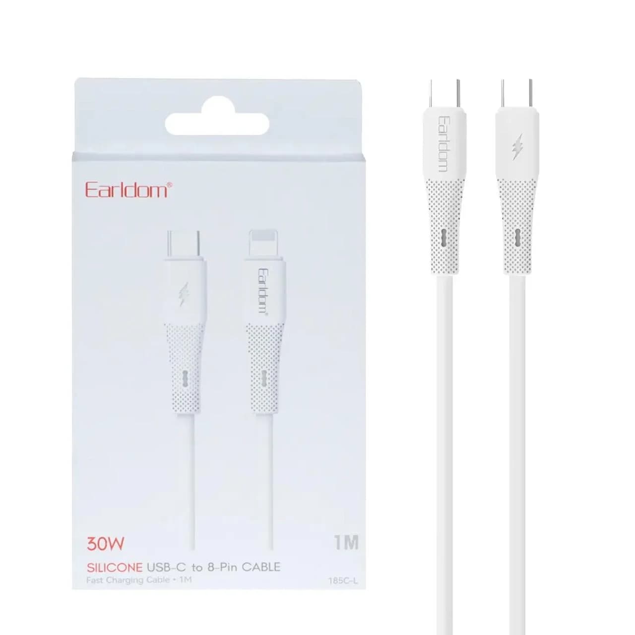 کابل شارژ PD و فست Earldom Type-C To Lightning مدل 185C-L 30W – سفید — تصویر ۲