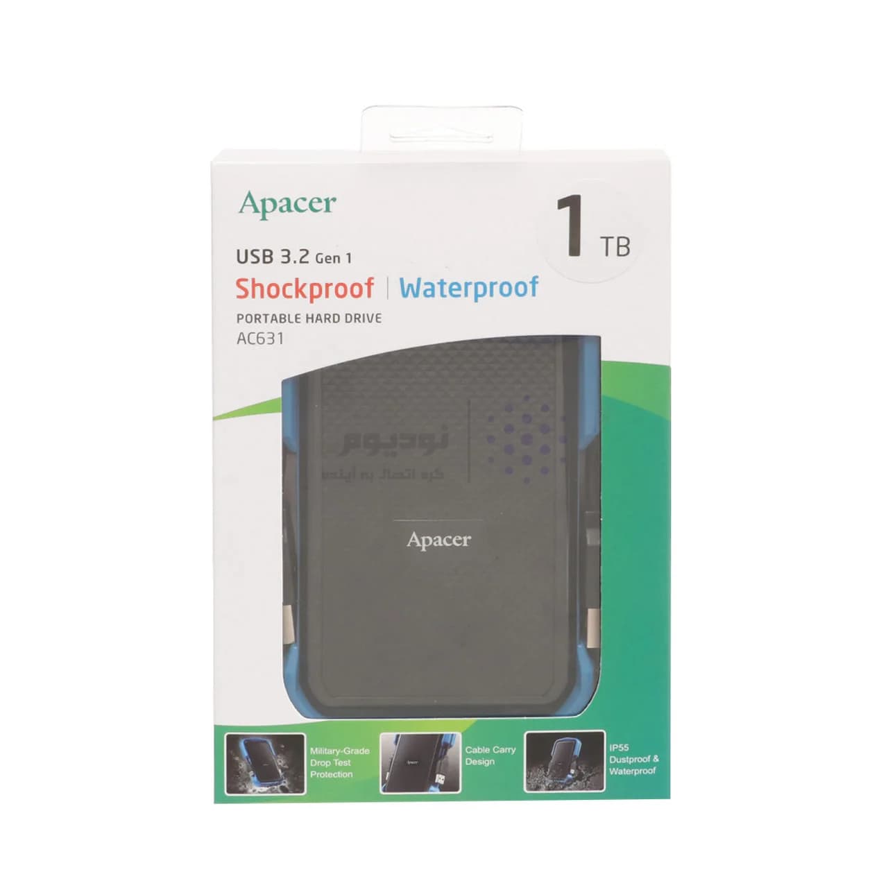 هارد اکسترنال Apacer مدل AC631 ظرفیت 1TB – مشکی آبی — تصویر ۷