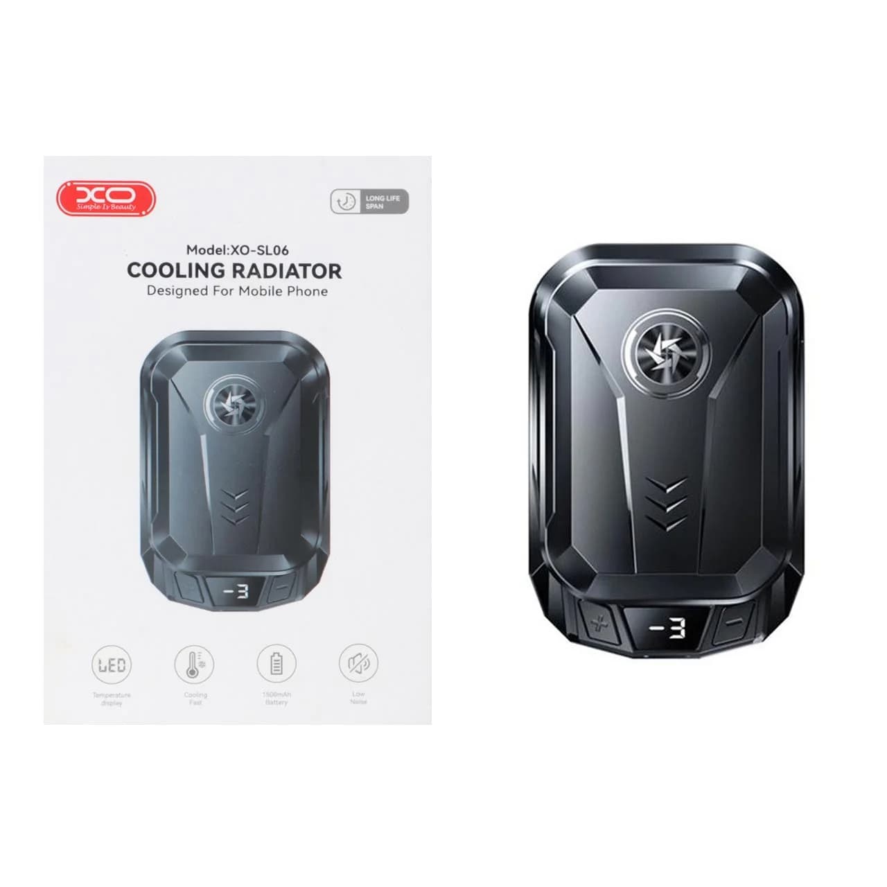 فن خنک کننده گوشی موبایل XO مدل XO-SL06 – مشکی (نورپردازی RGB)