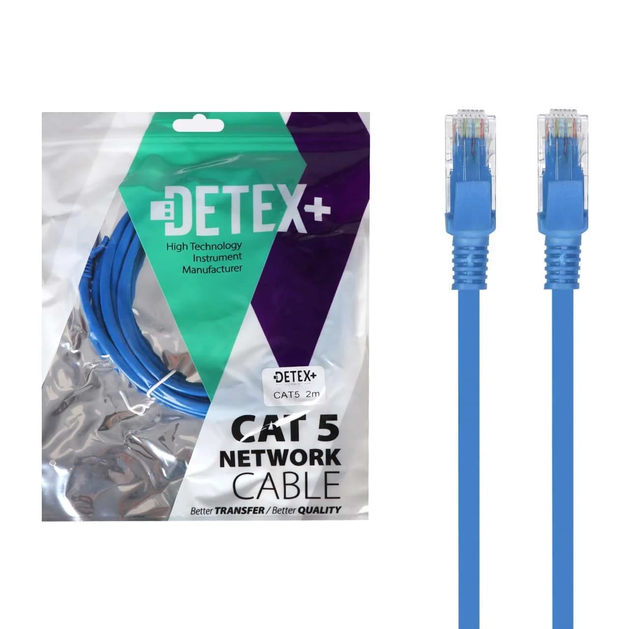 کابل شبکه 2 متری DETEX+ Cat5 — تصویر ۲