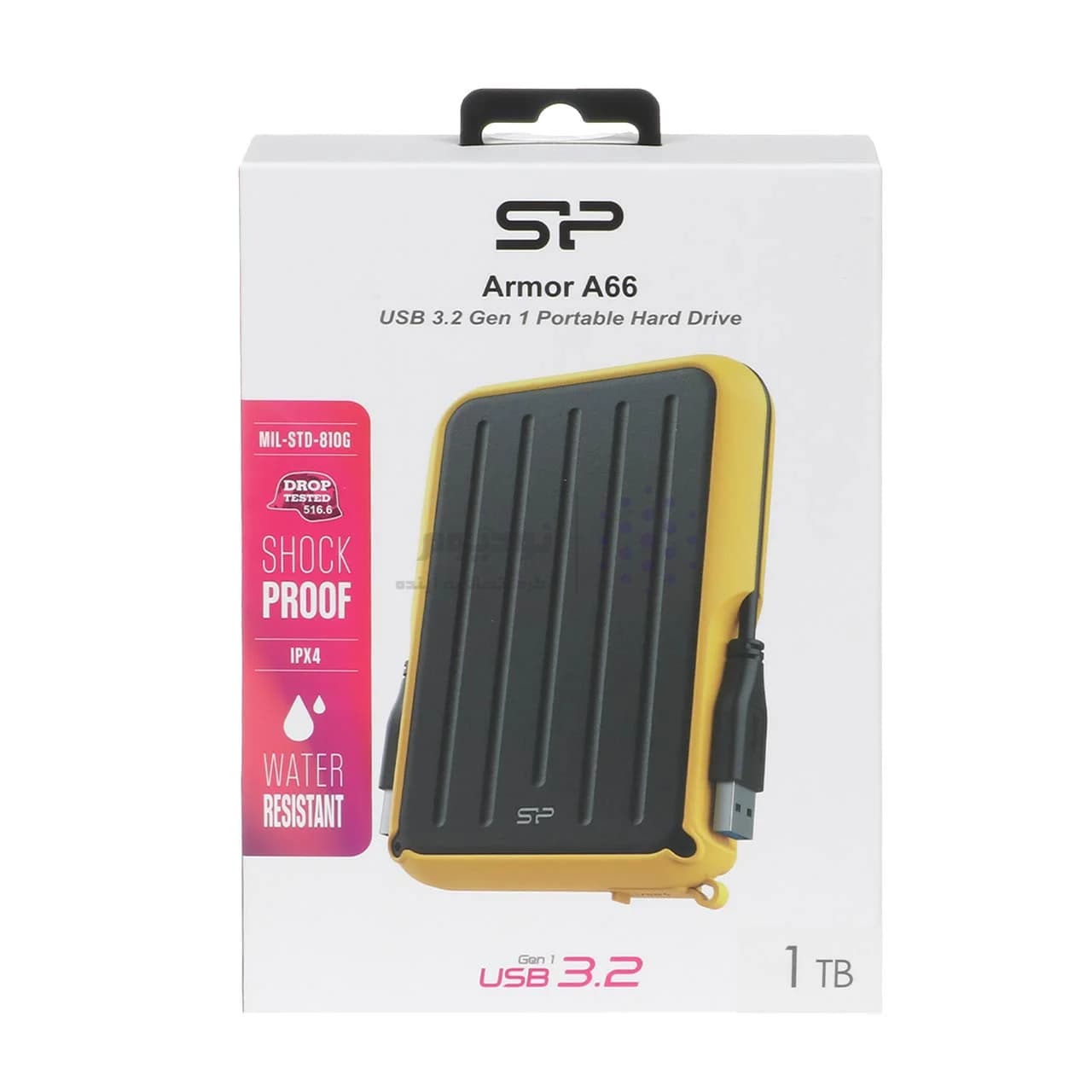 هارد اکسترنال Silicon Power USB3.2 مدل Armor A66 ظرفیت 1TB – مشکی زرد (گارانتی متین) — تصویر ۴