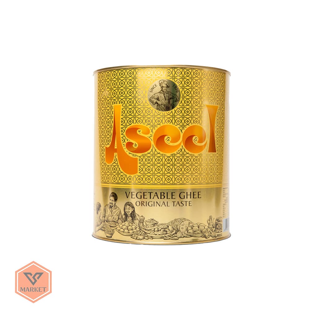 روغن گیاهی نیمه‌جامد اصیل – طعم اورجینال در قوطی فلزی طلایی 4 کلویی — تصویر ۲