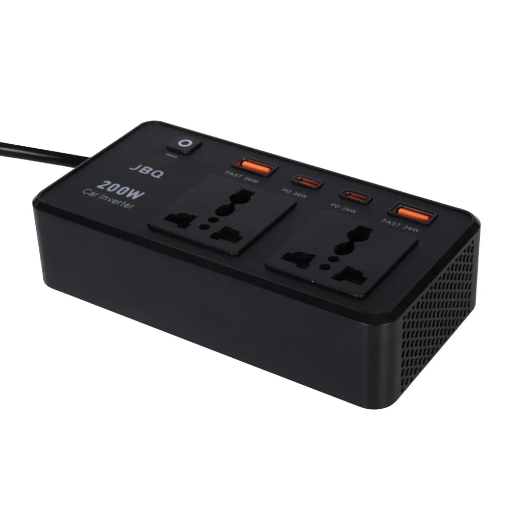 اینورتر و چندراهی فندکی خودرو JBQ مدل Pulse Drive M670852 200W – مشکی (گارانتی یکساله رصاصی) — تصویر ۵