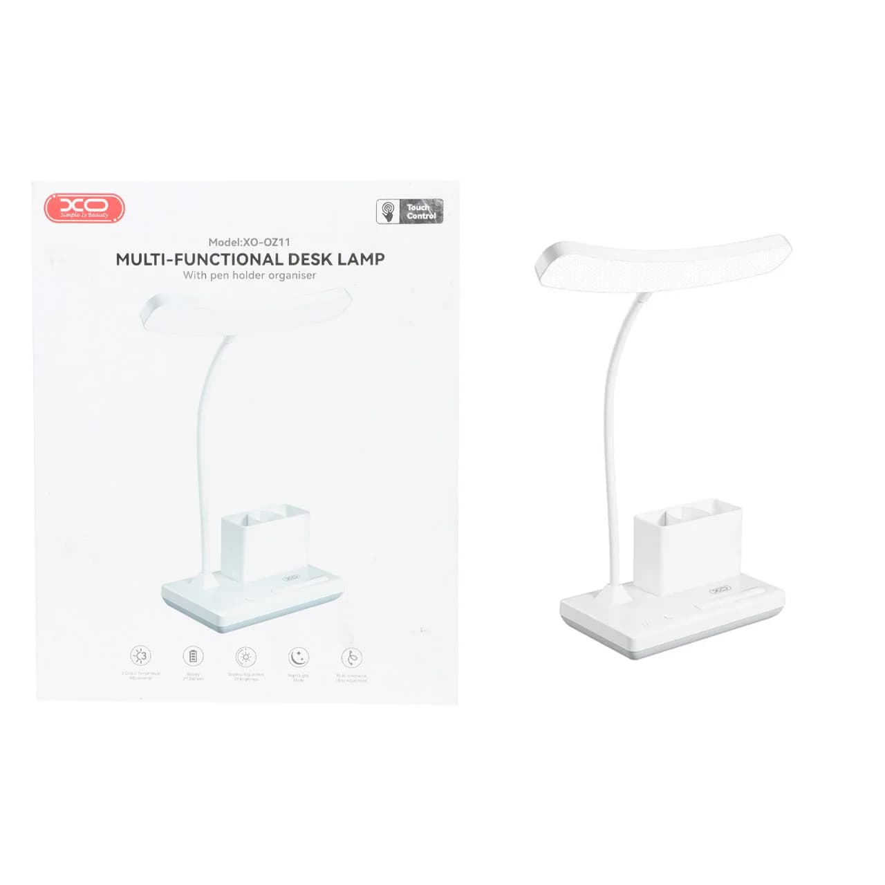 چراغ مطالعه و استند موبایل و تبلت XO مدل XO-OZ11 – سفید