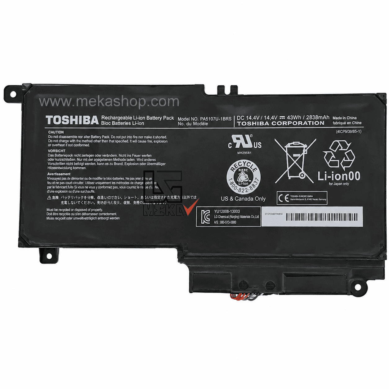 باتری اورجینال لپ تاپ توشیبا Pn: PA5107U) Toshiba S55) — تصویر ۶