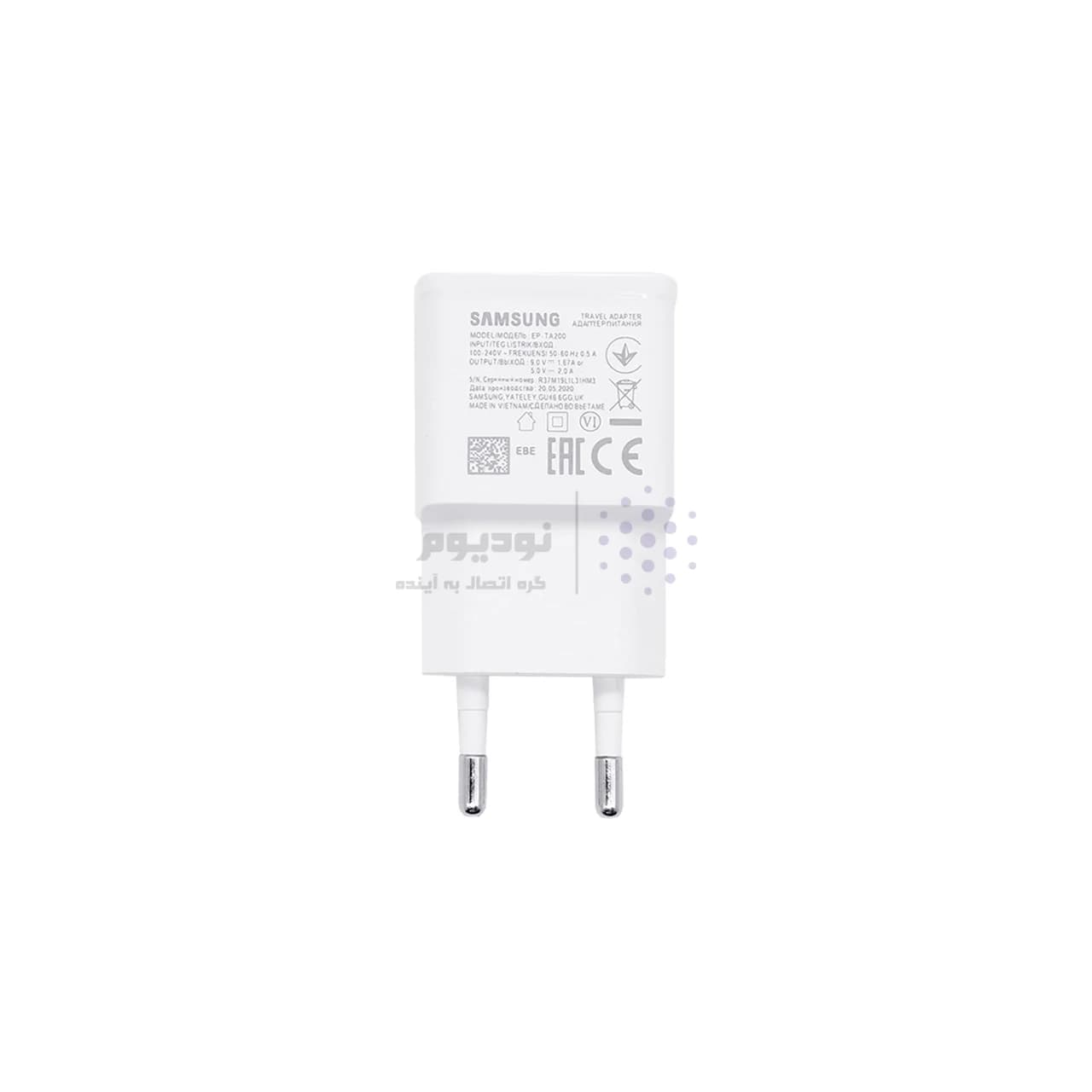 شارژر دیواری سرکارتنی فست تک پورت Samsung مدل S10 – سفید – کد1 (گارانتی شش ماهه نیکان همراه) — تصویر ۳