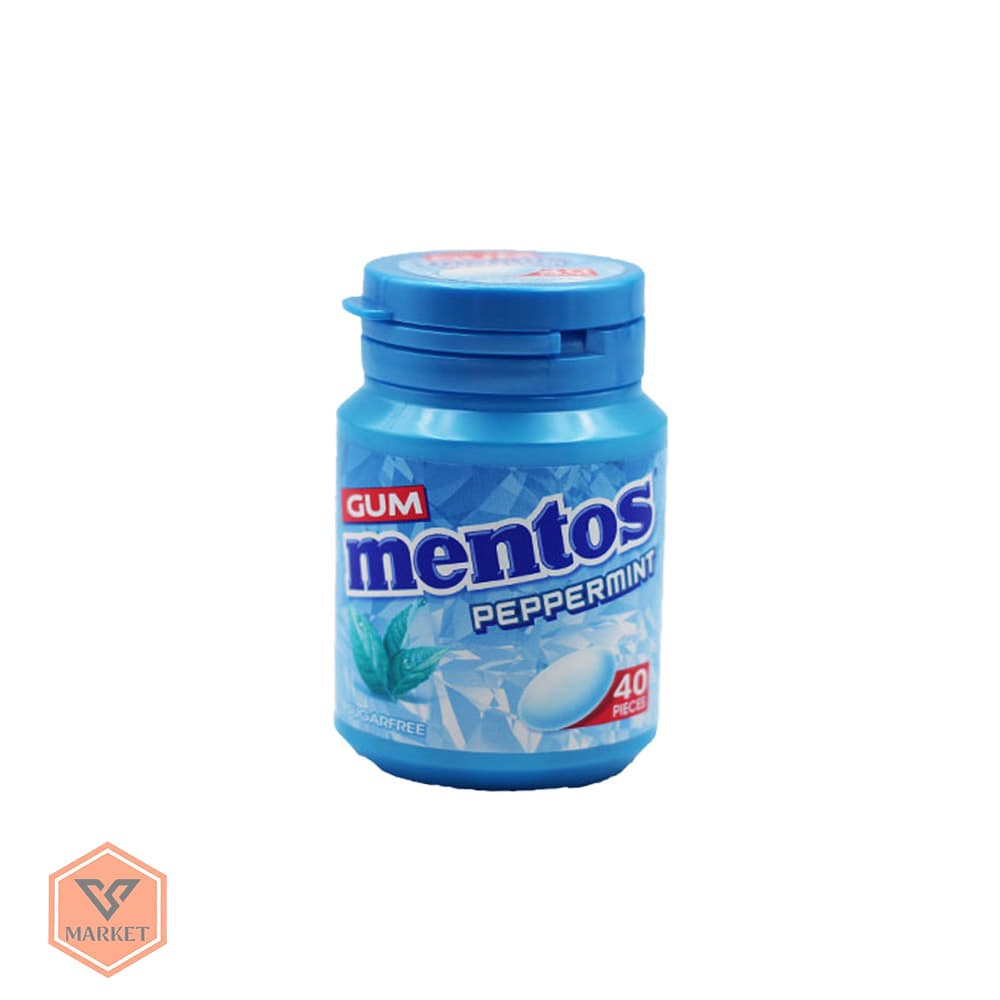 آدامس بدون قند منتوس با طعم نعناع فلفلی (Mentos) – قوطی 40 عددی — تصویر ۲
