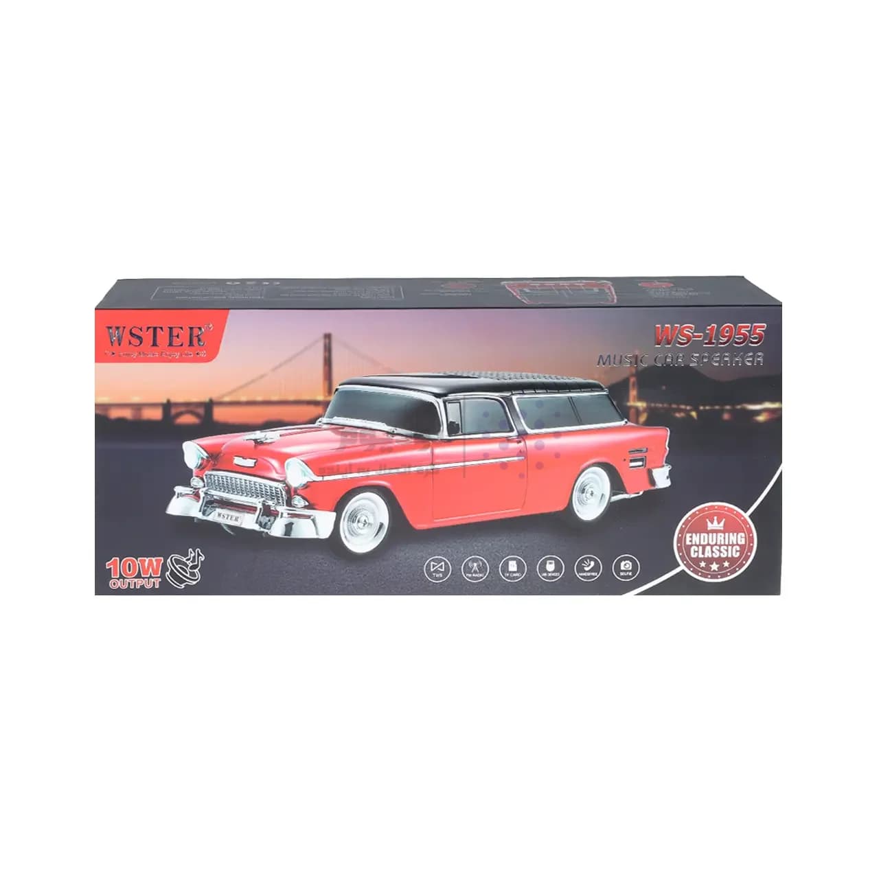 اسپیکر بی سیم طرح ماشین کلاسیک WSTER مدل WS-1955 – مشکی – MMX — تصویر ۸