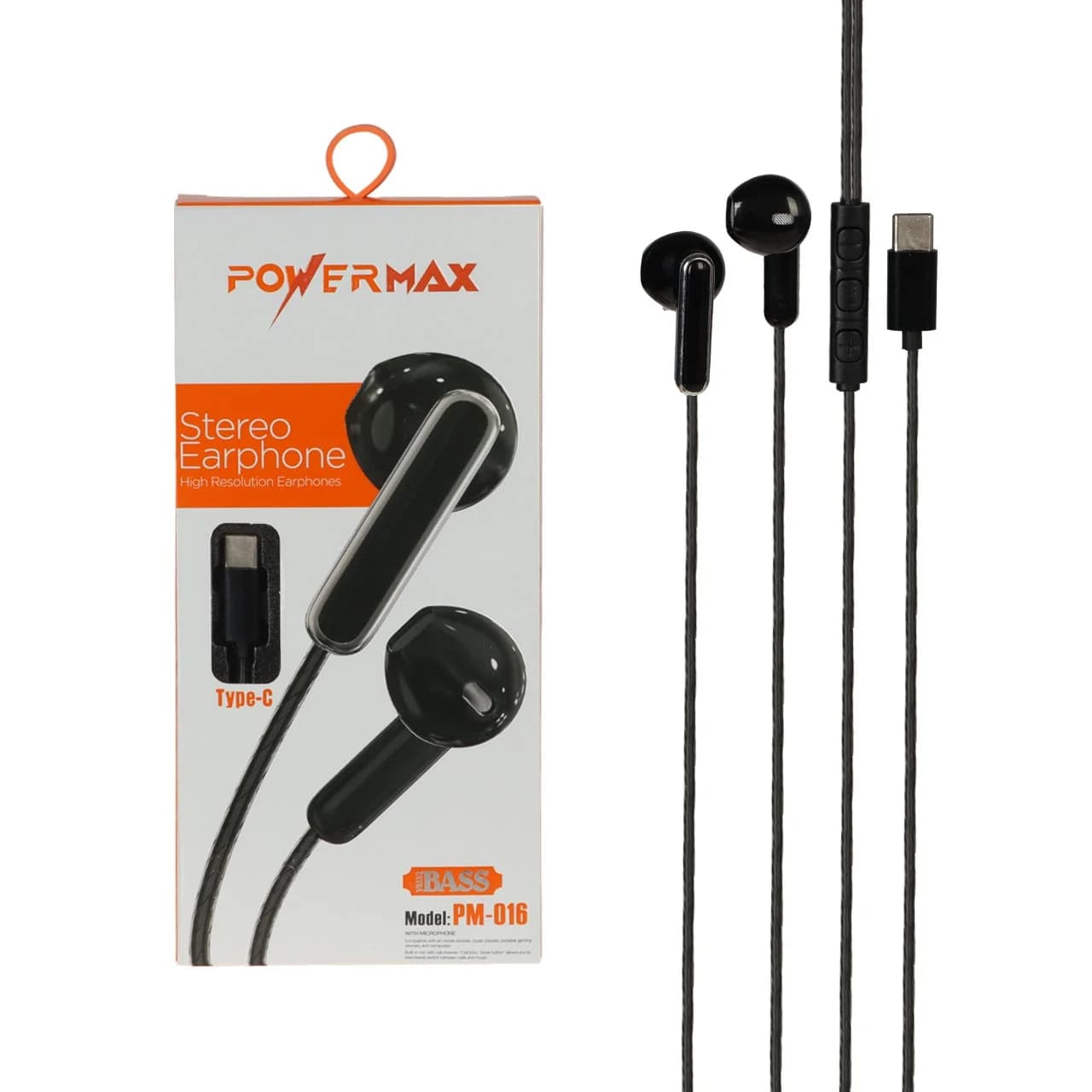 هندزفری باسیم Power Max Type-C مدل PM-016 – مشکی — تصویر ۲