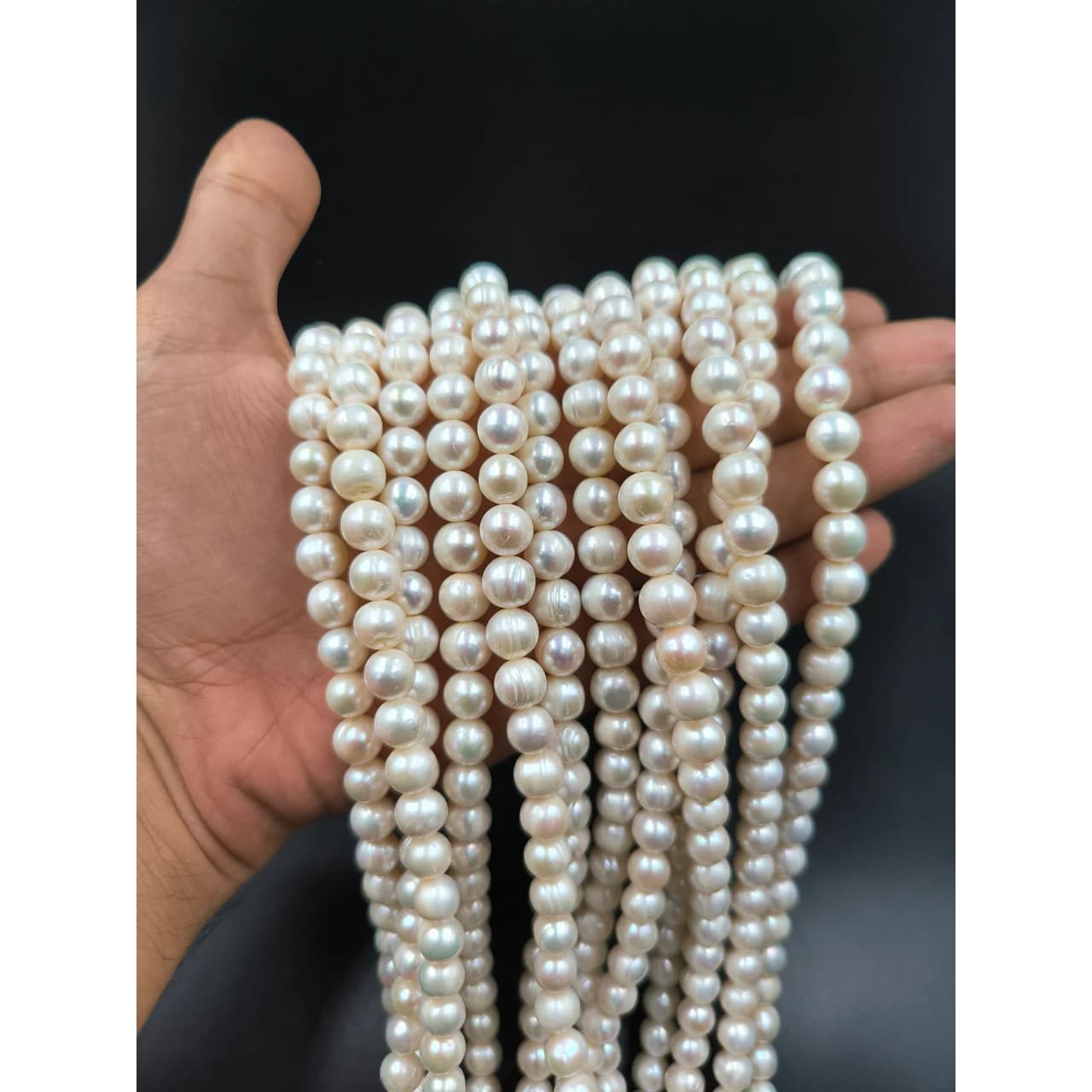 ریسه مروارید پرورشی سایز 9 تا 10 میلیمتر کیفیت A+ کد 1839 — تصویر ۶