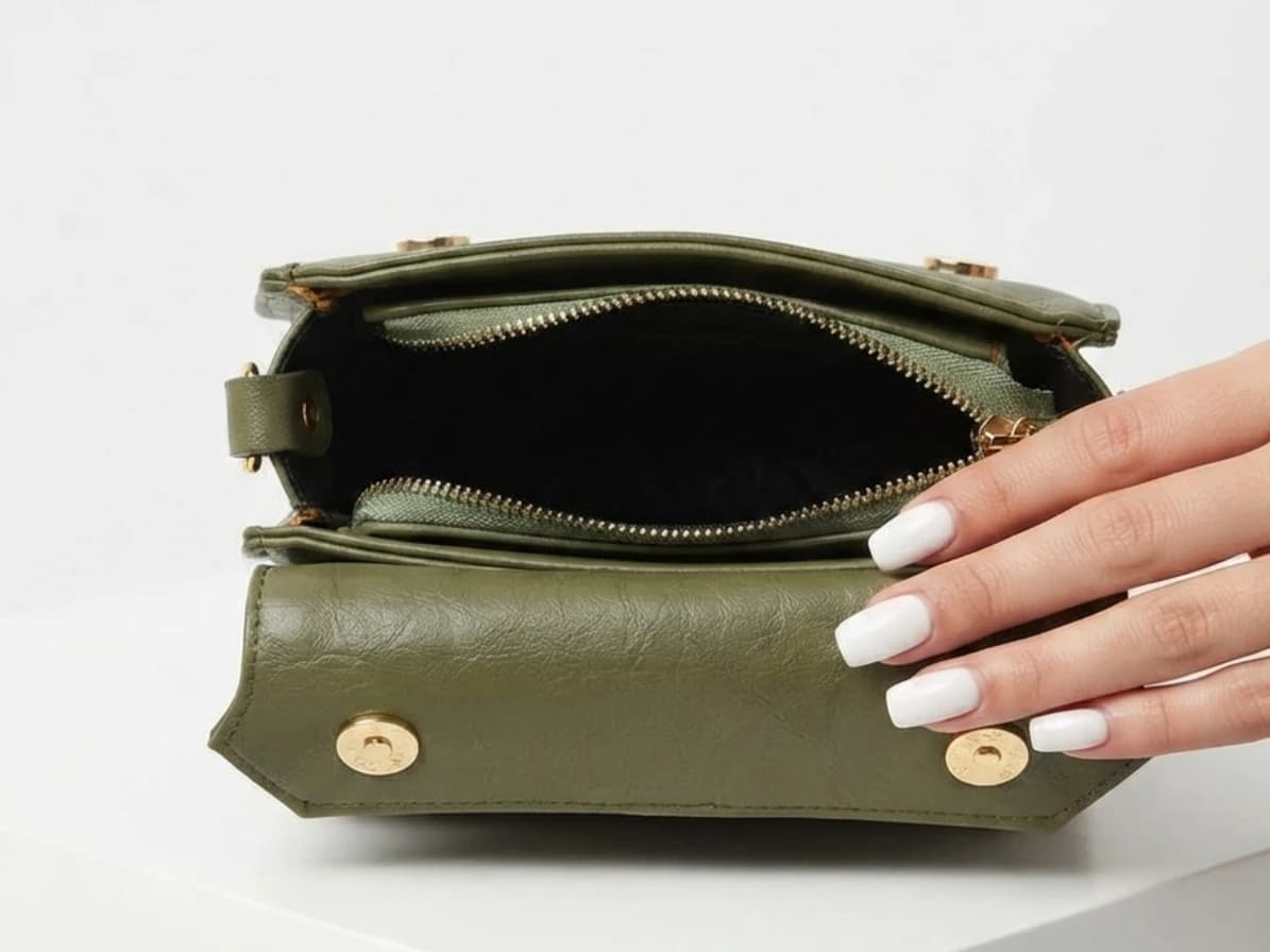 کیف دوشی و دستی سبز زارا | zara 1191 — تصویر ۵