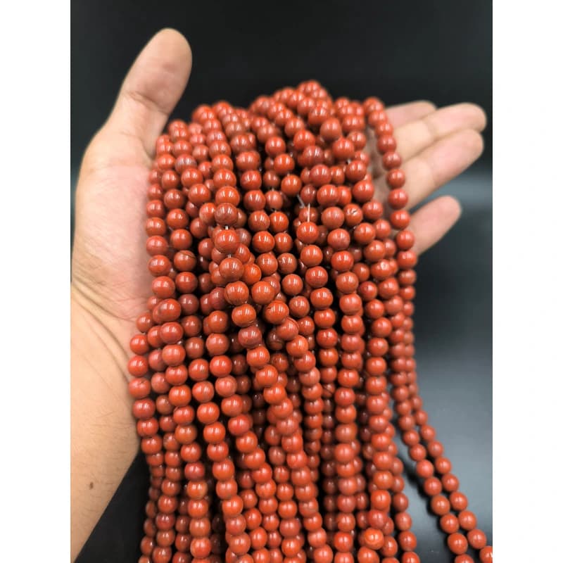 ریسه سنگ جاسپر قرمز سایز 8 کیفیت A کد 7922