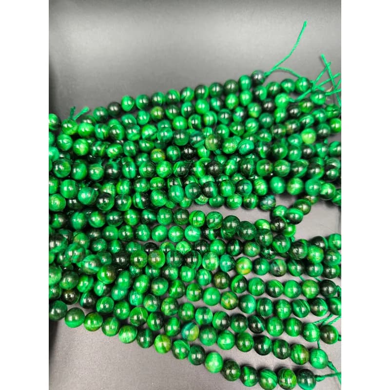 ریسه سنگ چشم ببر سبز سایز 8 کد 7380 — تصویر ۶