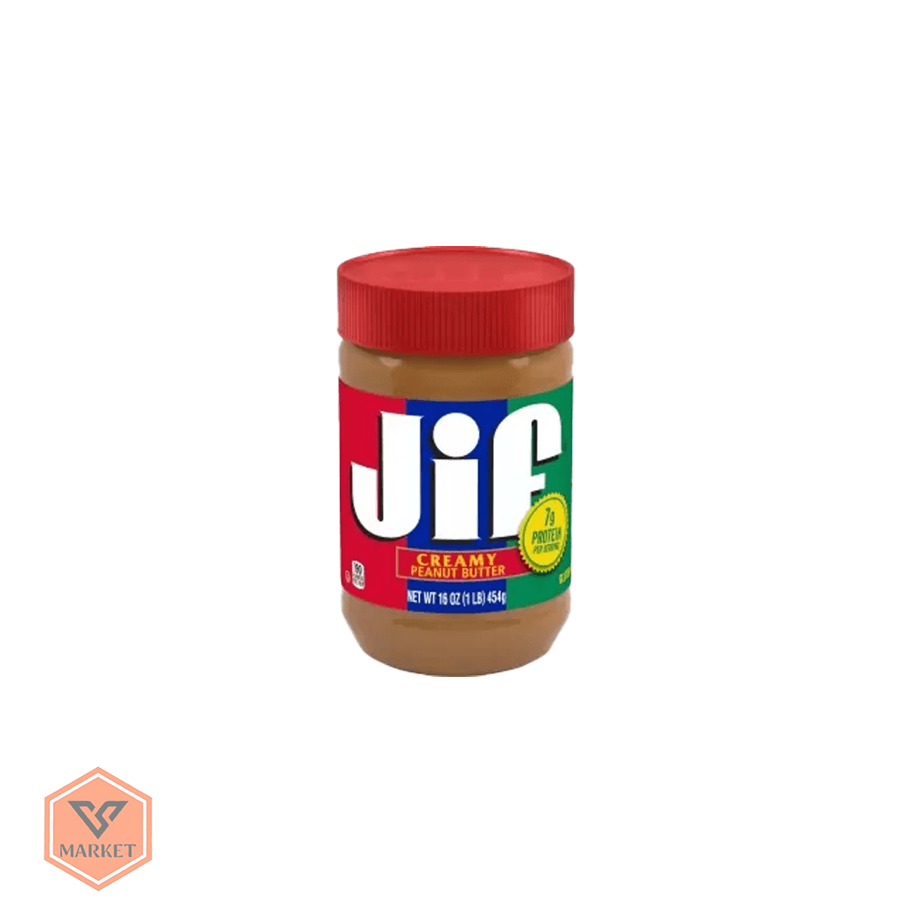 کره بادام زمینی نرم و خامه‌ای جیف (Jif Creamy Peanut Butter) – وزن 454گرم