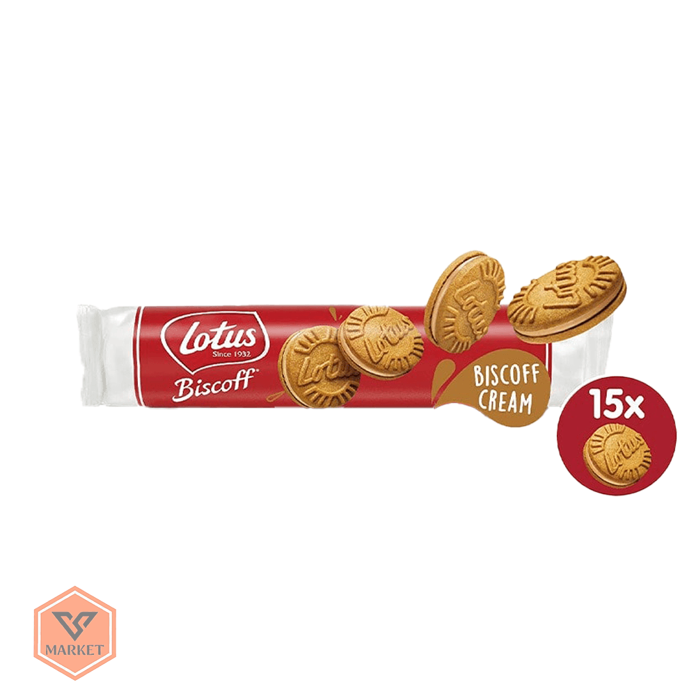 لوتوس لوله ای بیسکوف (Lotus Biscoff Sandwich) با مغز کرم مخصوص