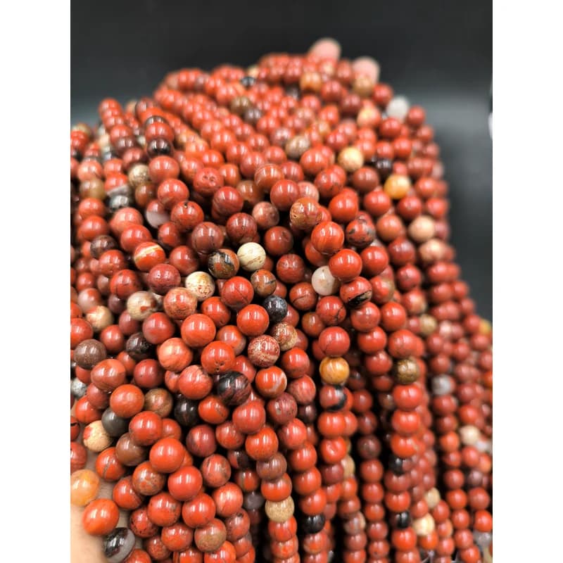 ریسه سنگ جاسپر قرمز سایز 8 میلیمتر کد 7729 — تصویر ۷