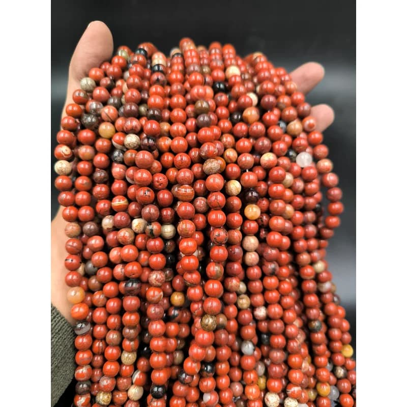 ریسه سنگ جاسپر قرمز سایز 8 میلیمتر کد 7729 — تصویر ۶