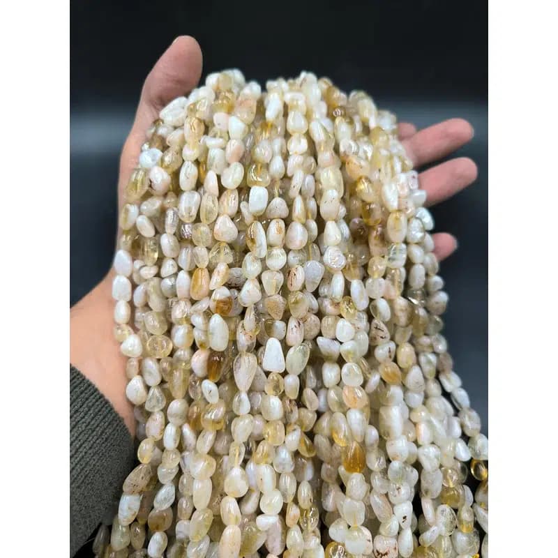 ریسه سنگ سیترین تامبل سایز 8*10 میلیمتر کد 2304 — تصویر ۴