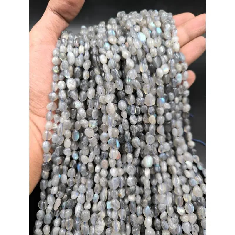 ریسه سنگ لابرادوریت تامبل سایز 8*6 میلیمتر کد 2303
