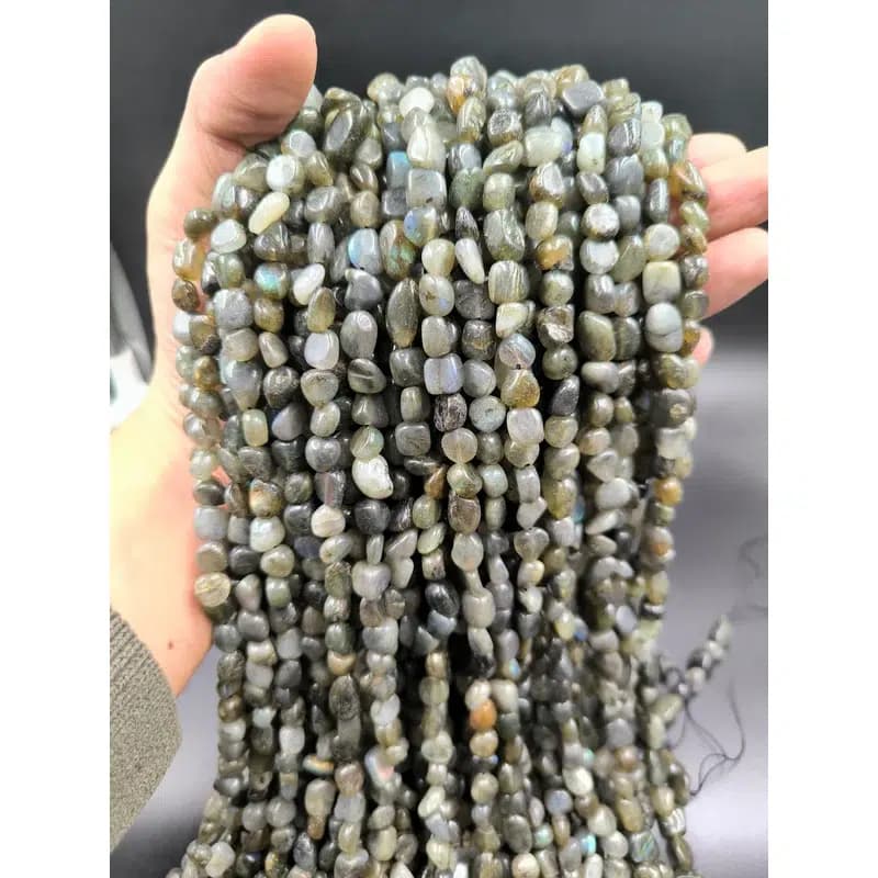 ریسه سنگ لابرادوریت تامبل سایز 8*10 میلیمتر کد 2302