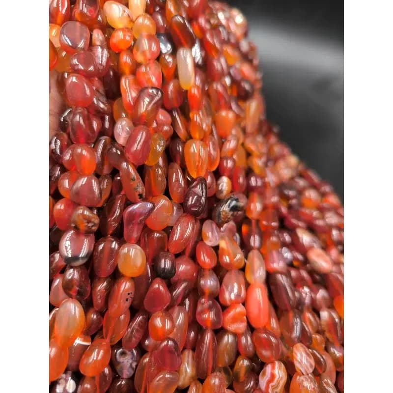 ریسه سنگ عقیق کارنلین تامبل سایز 8*10 میلیمتر کد 2301 — تصویر ۹
