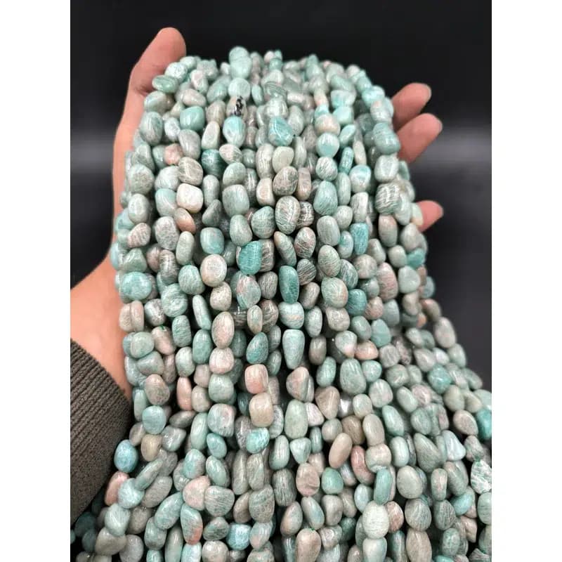 ریسه سنگ آمازونیت تامبل سایز 8*10 میلیمتر کد 2296 — تصویر ۲