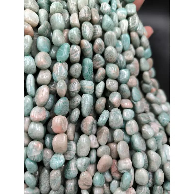 ریسه سنگ آمازونیت تامبل سایز 8*10 میلیمتر کد 2296 — تصویر ۳