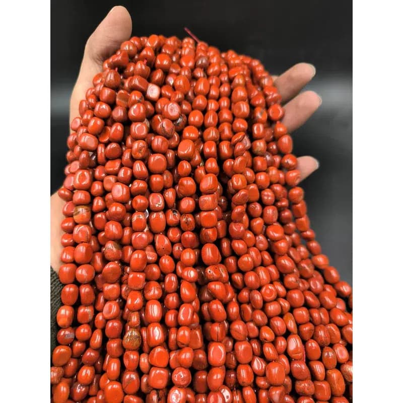 ریسه سنگ جاسپر قرمز تامبل سایز 8*10 میلیمتر کد 2295 — تصویر ۲