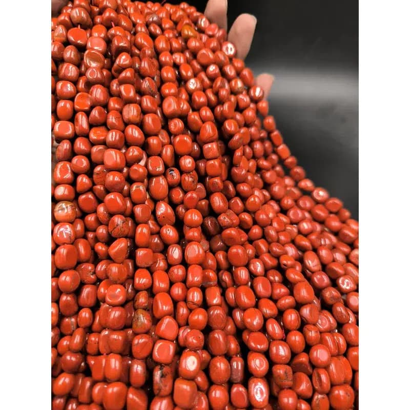 ریسه سنگ جاسپر قرمز تامبل سایز 8*10 میلیمتر کد 2295 — تصویر ۵