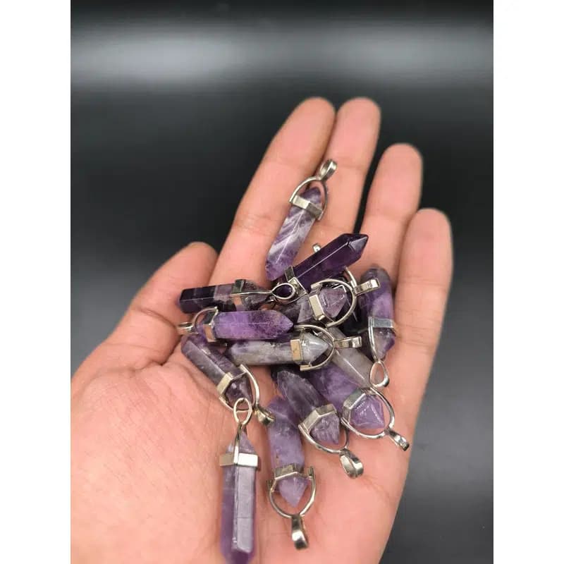 آویز سنگ آمیتیست کد 8651 — تصویر ۲