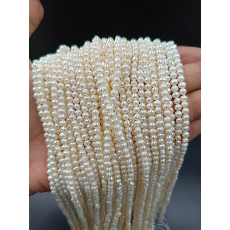 ریسه مروارید پرورشی سایز 3 میلیمتر کد 3282 — تصویر ۲
