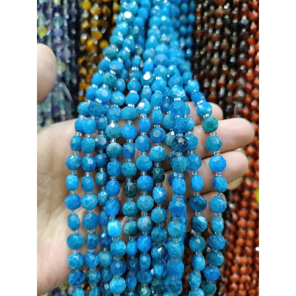 ریسه سنگ آپاتیت سکه ای کد 9654 — تصویر ۳