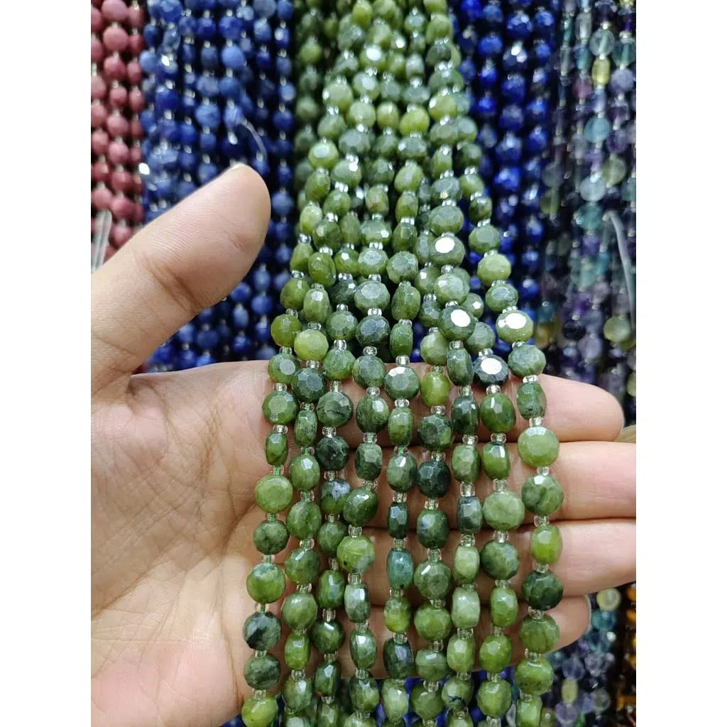ریسه سنگ سرپانتین سکه ای کد 3017 — تصویر ۲