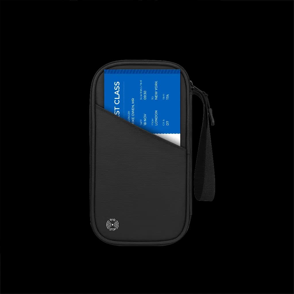 کیف پاسپورت و مدارک پرودو مدل Porodo Milano Smart Passport Holder RFID Blocking Protection – Black — تصویر ۴