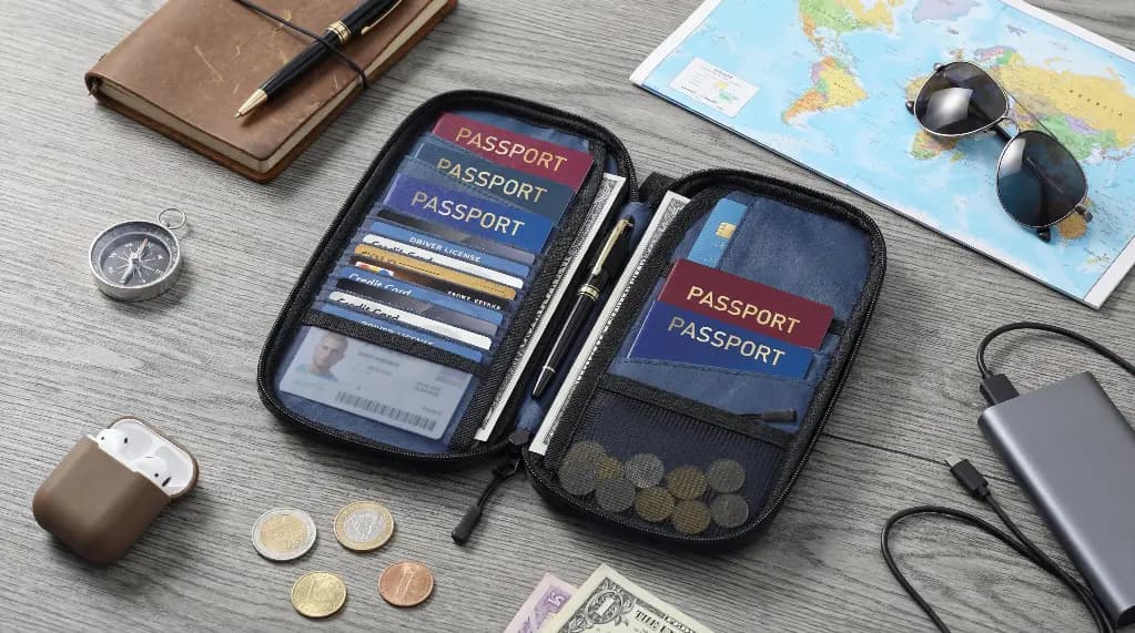 کیف پاسپورت و مدارک پرودو مدل Porodo Milano Smart Passport Holder RFID Blocking Protection – Black — تصویر ۶