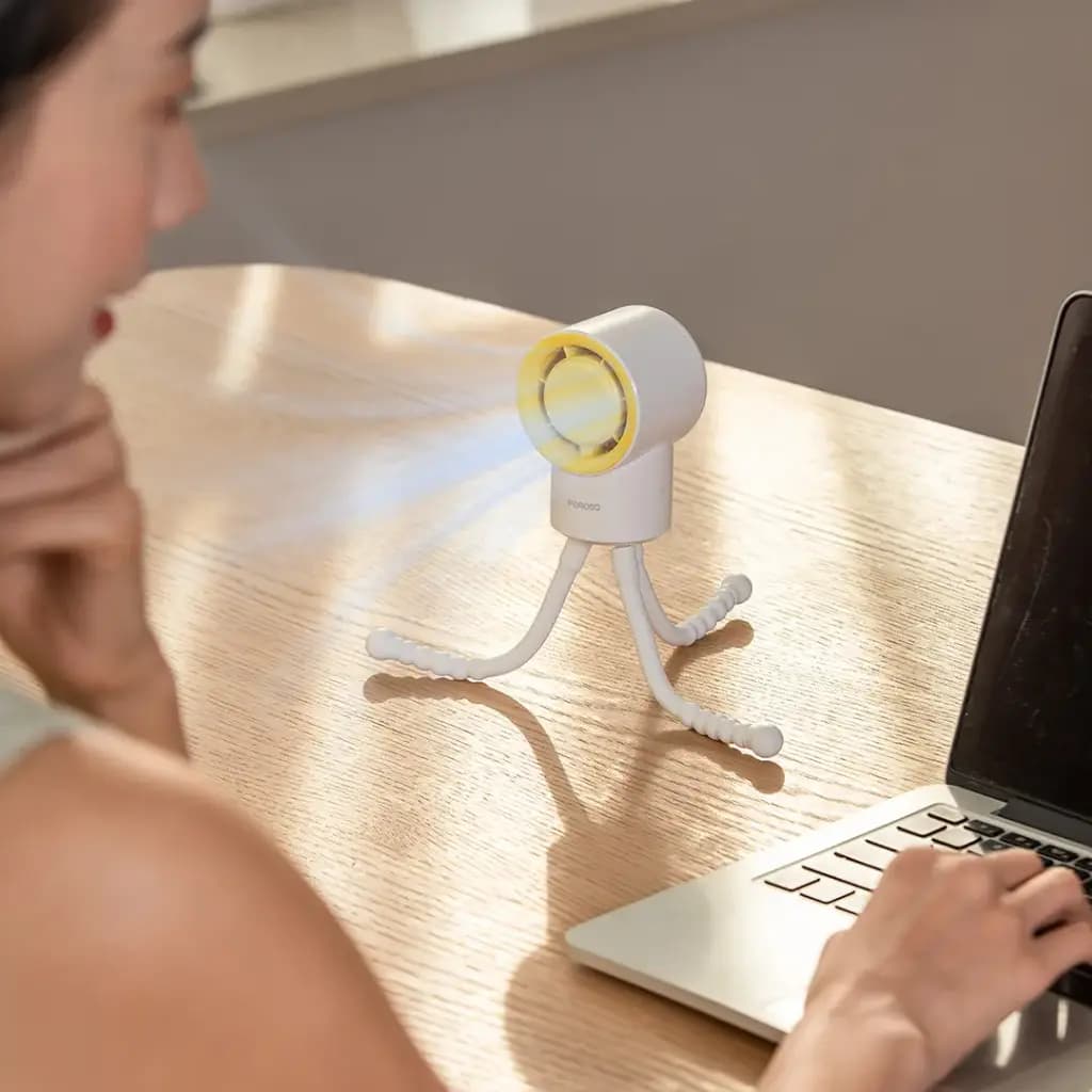 پنکه دستی و جیبی شارژی پرودو مدل Porodo Lifestyle CoolFlex Mini Handheld Fan — تصویر ۵