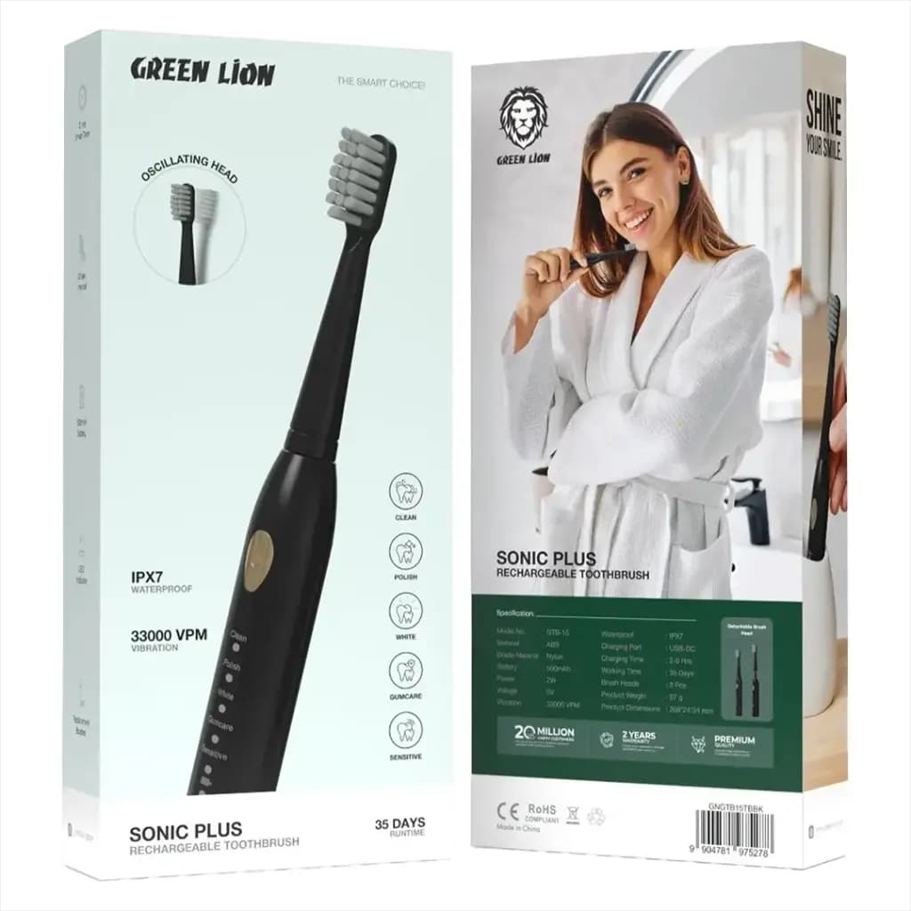 مسواک برقی گرین لاین مدل Green Lion Sonic Plus Rechargeable Toothbrush — تصویر ۷