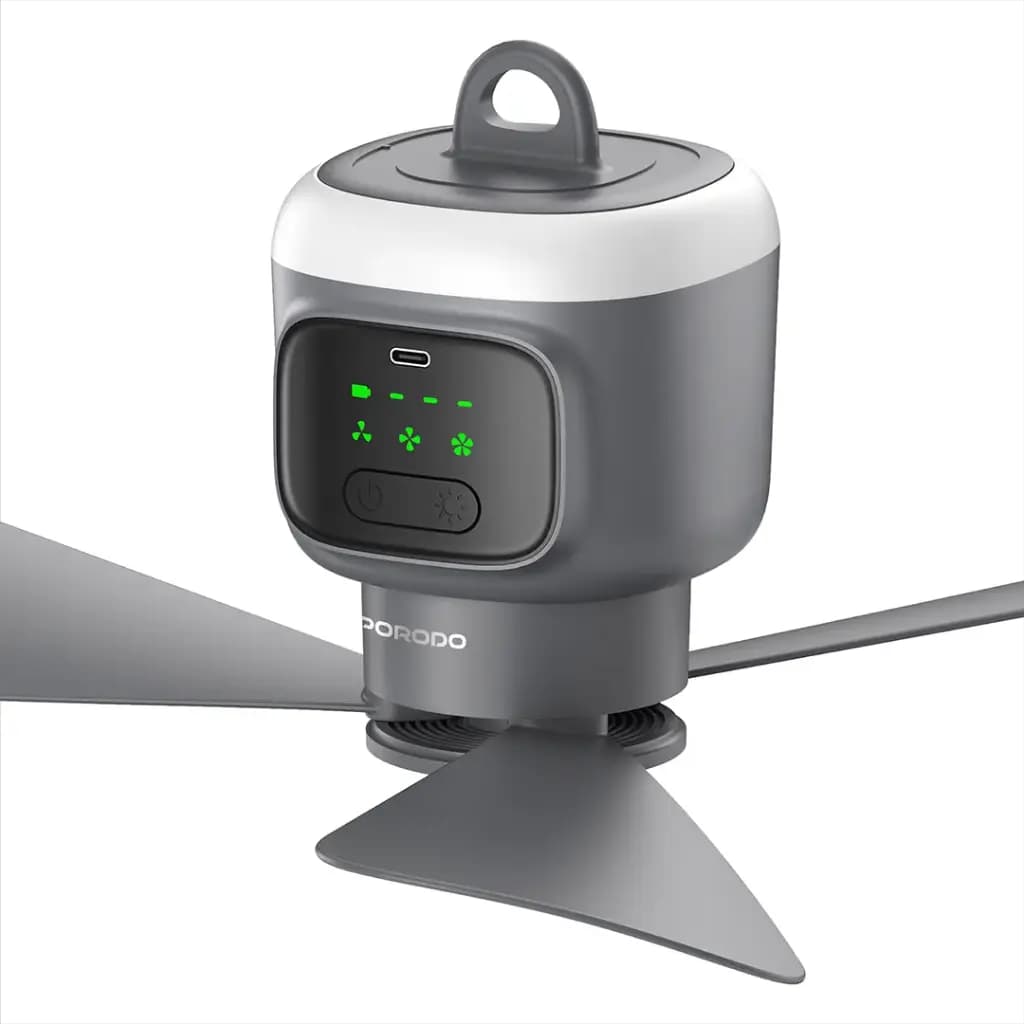 پنکه سقف آویز شارژی کمپینگ پرودو مدل Porodo Lifestyle Camping Rechargeable Ceiling Fan — تصویر ۴