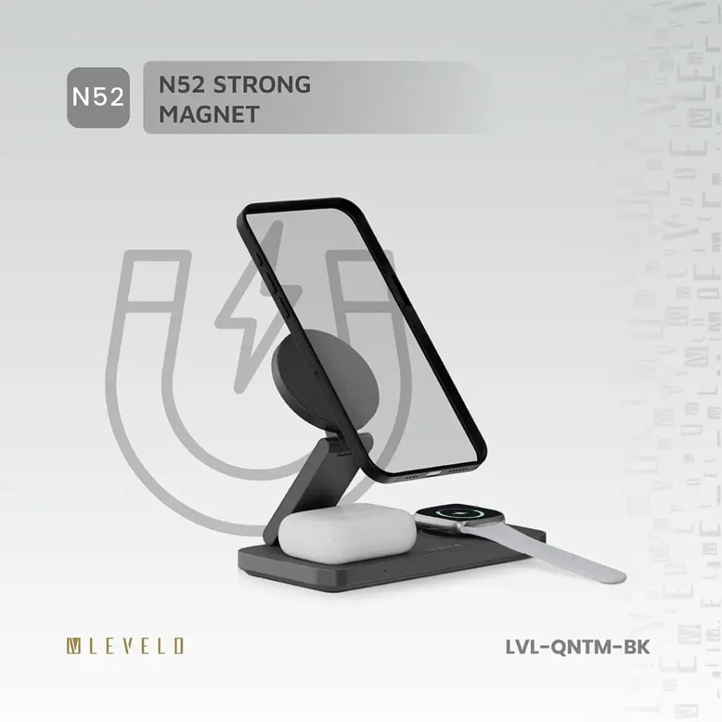 شارژر بی‌سیم ۳ کاره لولو مدل Levelo Quantum 3 in 1 Wireless Charger — تصویر ۵