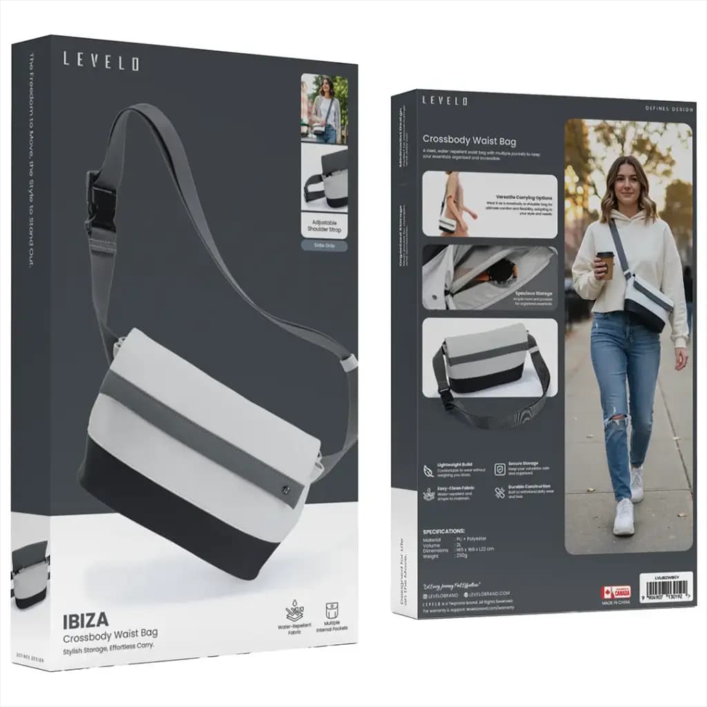 کیف کمری و رودوشی لولو مدل Levelo Ibiza Crossbody Waist Bag