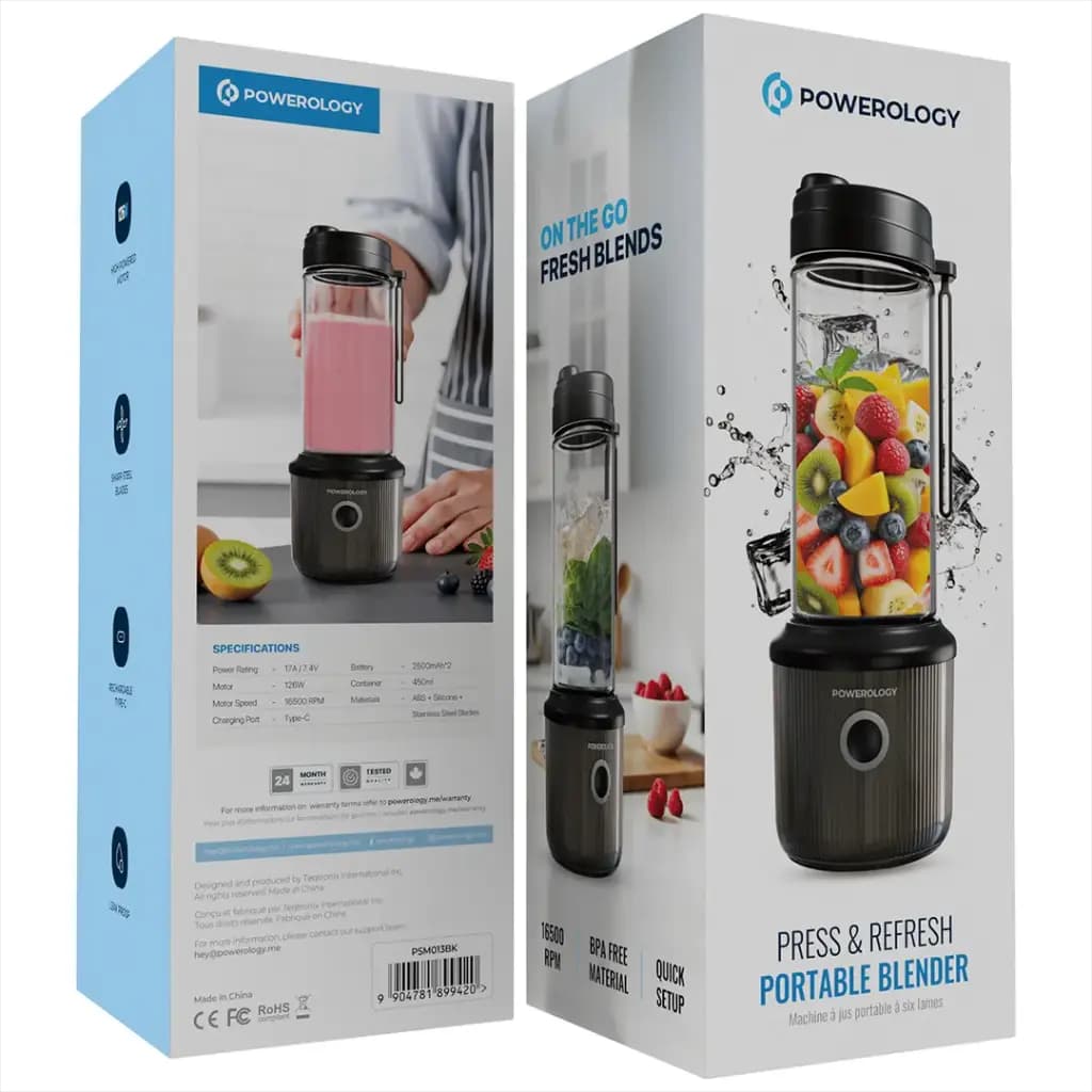 شیکر شارژی پاورولوژی مدل Press Refresh Portable Blender — تصویر ۶
