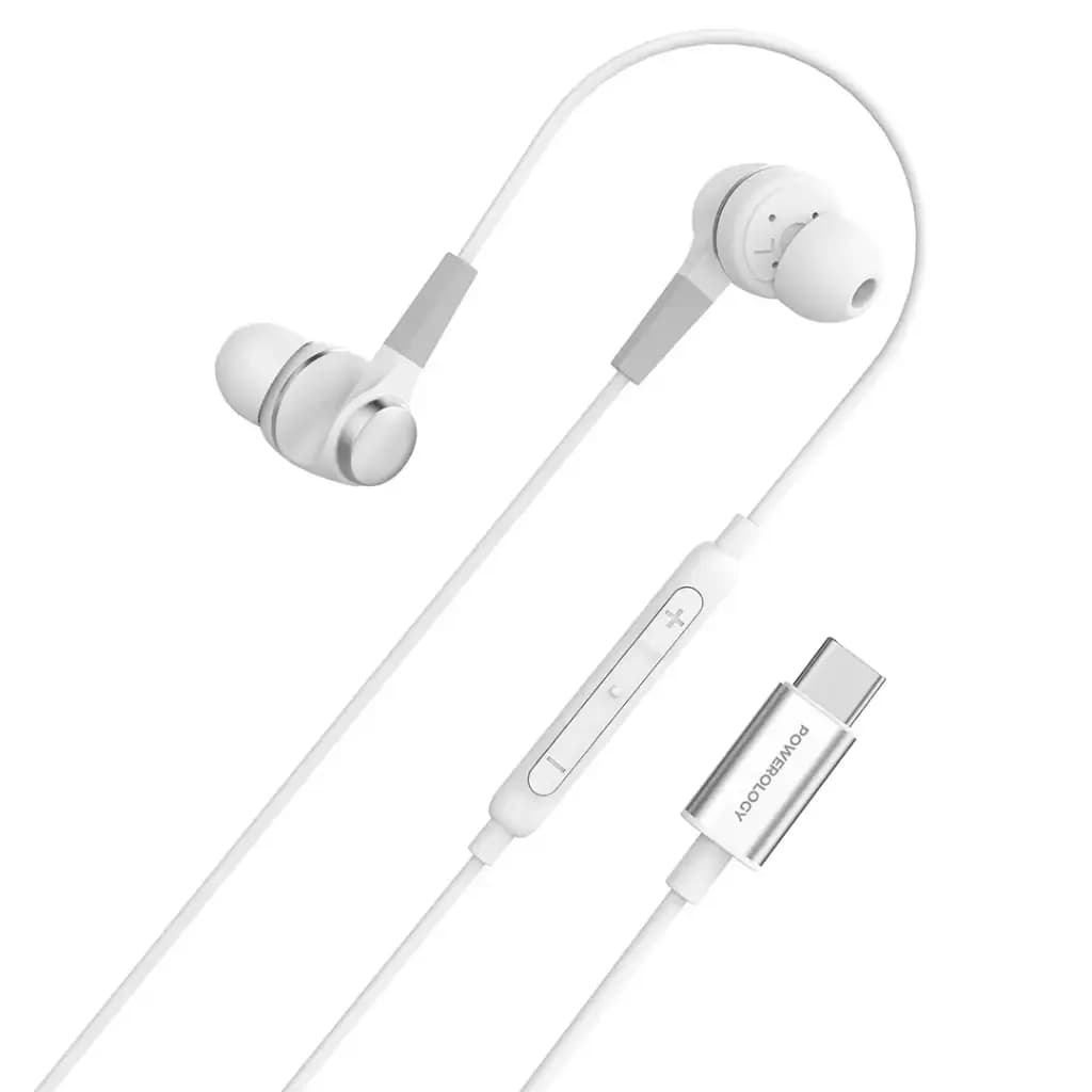 هندزفری تایپ سی پاورولوژی مدل Powerology Type-C Stereo Earphones — تصویر ۲