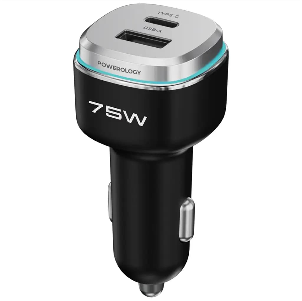 شارژر فندکی پاورولوژی مدل Dual Port High Power Car Charger ظرفیت 75W دو پورت — تصویر ۱۰