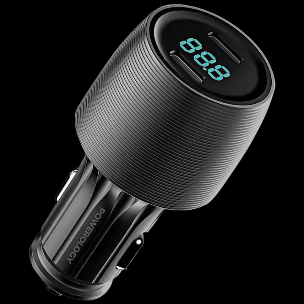 شارژر فندکی 66 وات پاورولوژی مدل Powerology Velox 66W Dual Port Car Charger