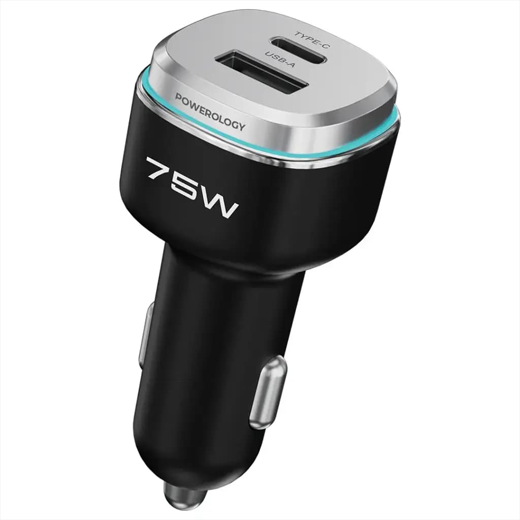 شارژر فندکی 75 وات پاورولوژی مدل Powerology 75W Dual Port High Power Car Charger — تصویر ۳